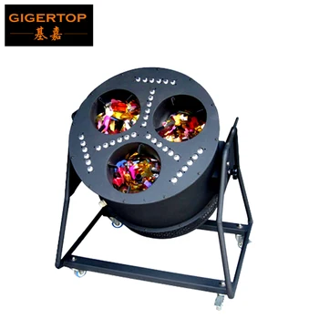 Goedkoop Gigertop High Power 3600 W Triple Hoofd Led Confetti Blower Flightcase Verpakking met Wielen 36 stks Led Lampen Spray Jet Fire Boom