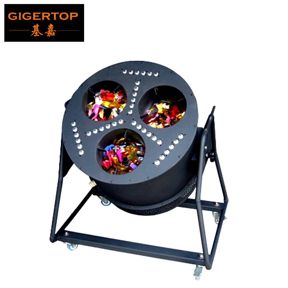 Gigertop High Power 3600W Triple Head Led Confetti Blower Flightcase Packing with Wheels 36pcs Lamps Spray Jet Fire Tree | Освещение