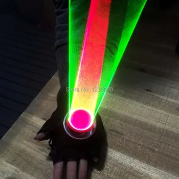 

Halloween Blue Laser Gloves For DJ Dancing Club True Blue 450nm Rotating Lasers LED Glove LED luminous Clothes party decorations