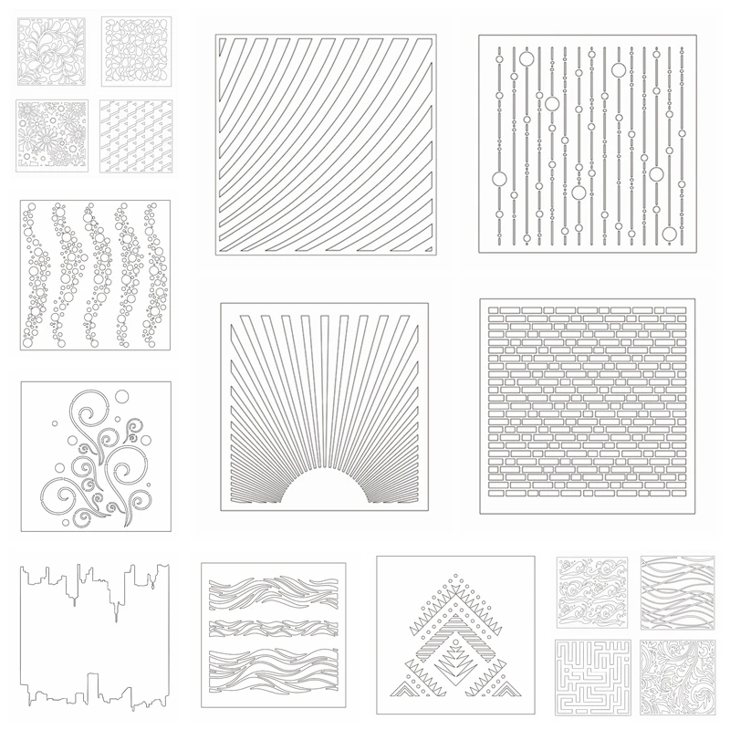 

Different Mold Draw Stencil For DIY Scrapbooking Decorative Embossing DIY Paper Cards Crafts Plastic Templates Drawing Sheets