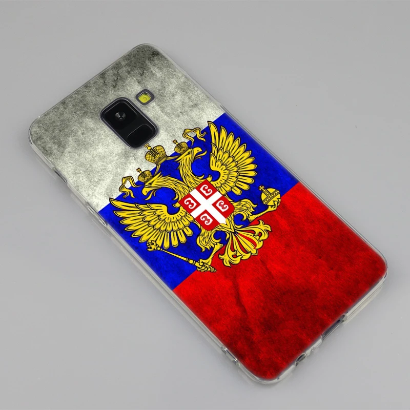 Силиконовый чехол с эмблемой русского флага для Samsung Galaxy A50 A30 A10 A40 A6 A8 Plus A9 A5 A7 2018 2017