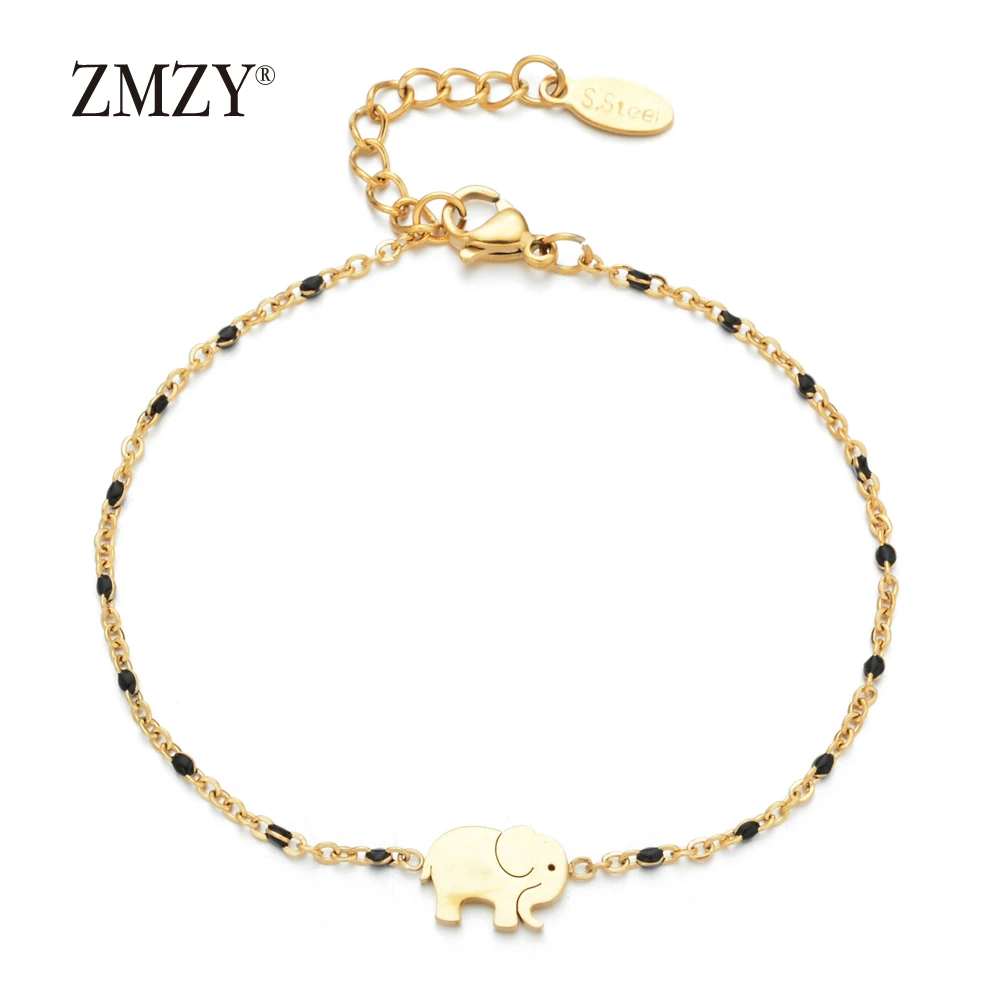 ZMZY Cute Charm Elephant Bracelet Friendship Bracelet Gift Bracelets for Women/Girls/Kids Gold Color Stainless Steel Jewelry - Image 5