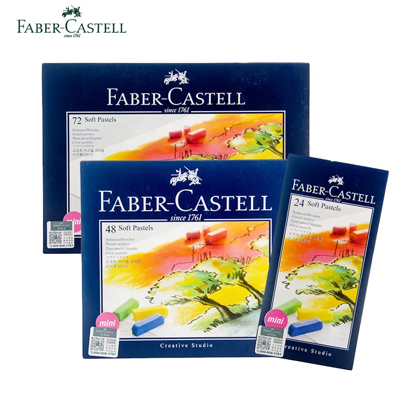 

Faber Castell Soft Pastels Mini Cardboard Box Of 24/48/72 Art Drawing For Student Color Crayon Brush Stationery Supplies