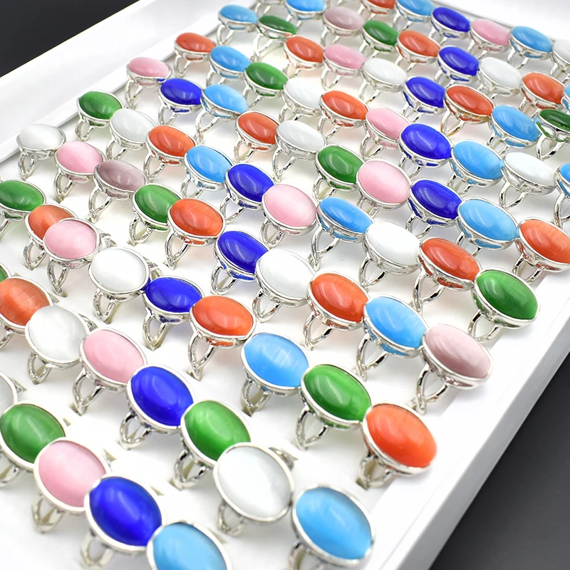 

12 Pieces/lot Mix Color Vintage Rings for Women Men Fashion Jewelry Stone Rings for Party EKUSTYEE Brand