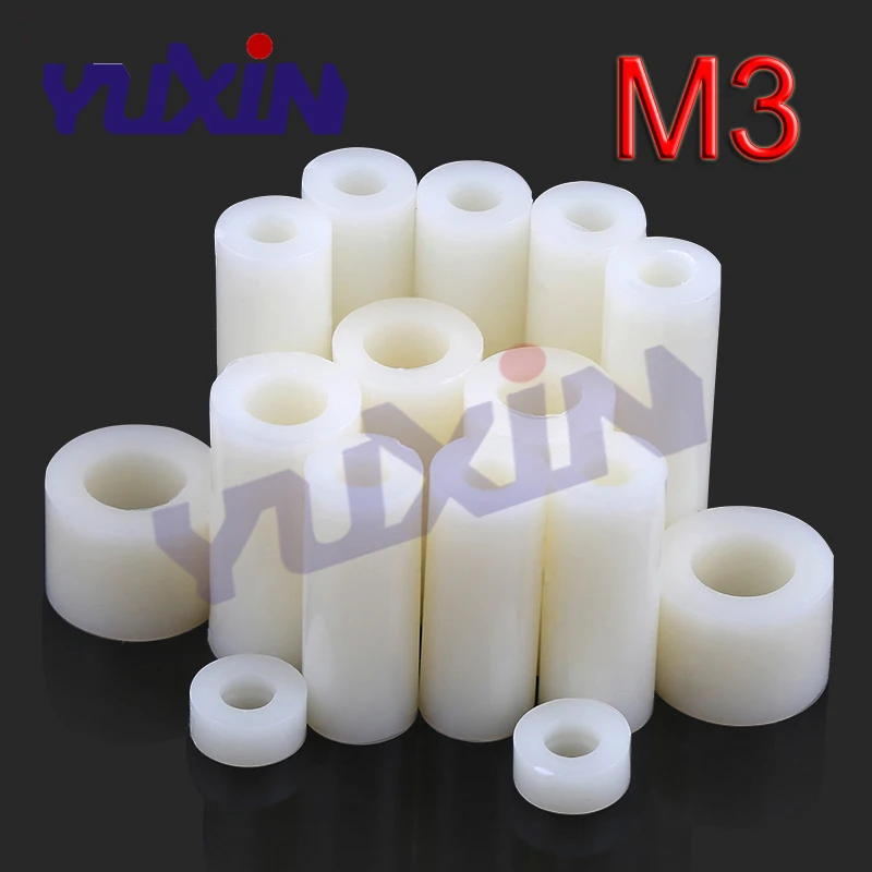 

M3 Nylon Plastic Rround Metric Spacer Standoff White NonThreaded ABS 2/3/4/5/6/7/8/9/10/11/12/13/14/15/16/17/18/19/20mm(OD*ID*H)