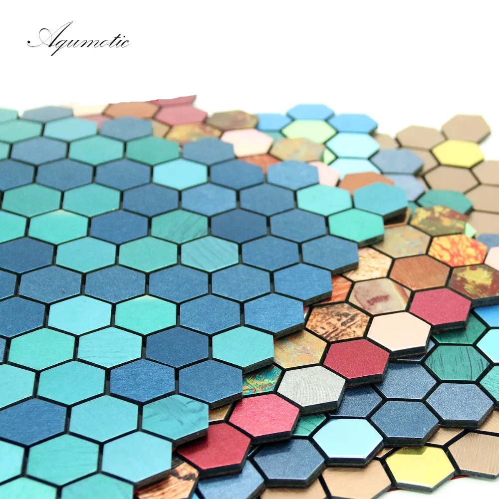 

Aqumotic Hexagon STICKER Mosaic Sticker on The Wall Poster Diy Can Be Cut 1pc Stranger Things Muraux Blue New Wall Decals