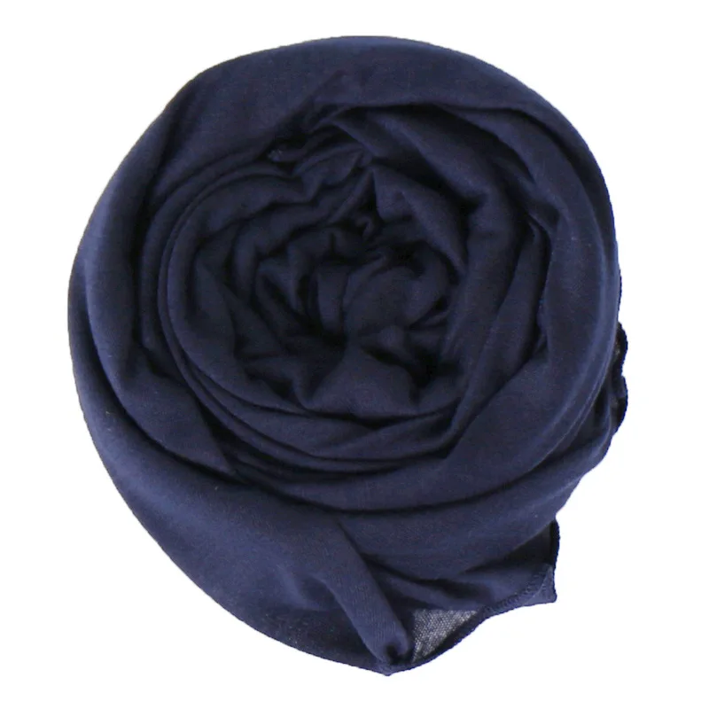 Женский эластичный Джерси-шарф хиджаб твердый дышащий мусульманская одежда тюрбан femme шали и обертывания исламский, арабский головной платок - Цвет: 8
