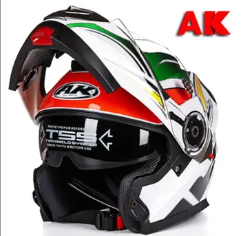

AK Aike four seasons full-cover motorcycle helmet Winter racing locomotive full face helmet Men's double lens open face helmet c