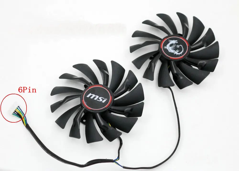 

Новый оригинальный вентилятор Охлаждения видеокарты MSI GTX970 / GTX980 / GTX980Ti 6-контактный разъем