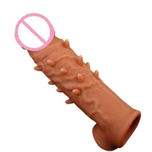 Realistic Rubber Penis Extender Durable Penis Sleeve Dildo Enlargement Condom Male Cock Enhancer Intimate Goods Sex Toys For Men 2017 soft realistic dildo penis sleeve condom penis enlargement increase simulation male penis extension sex toy for men