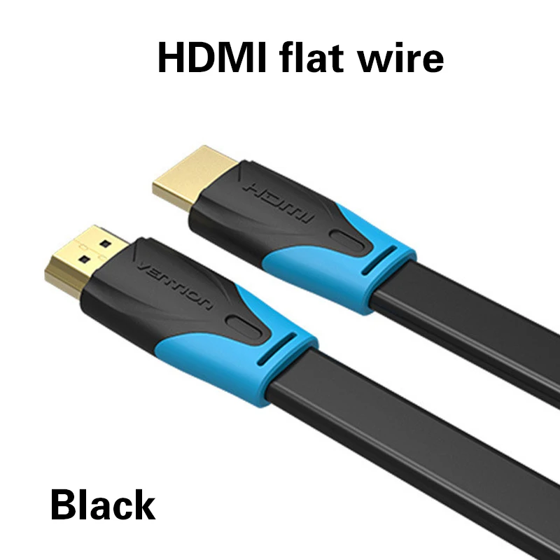 Кабель Vention HDMI 2,0 3D 2160P кабель HDMI 1m2m5m 3 м 10 м 15 м с Ethernet HDMI адаптер для HDTV ЖК-проектора HDMI 4K кабель горячий - Цвет: Black flat