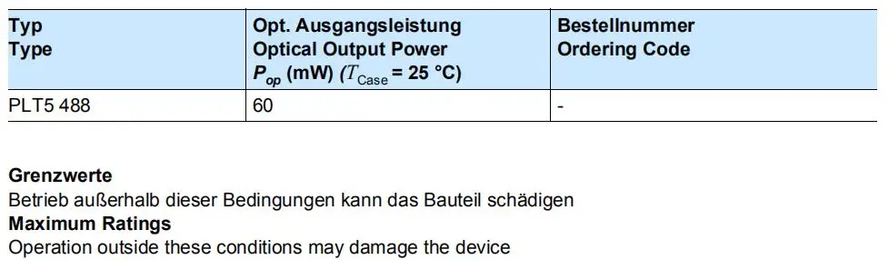 CNI 488nm 60mW лазерный диод