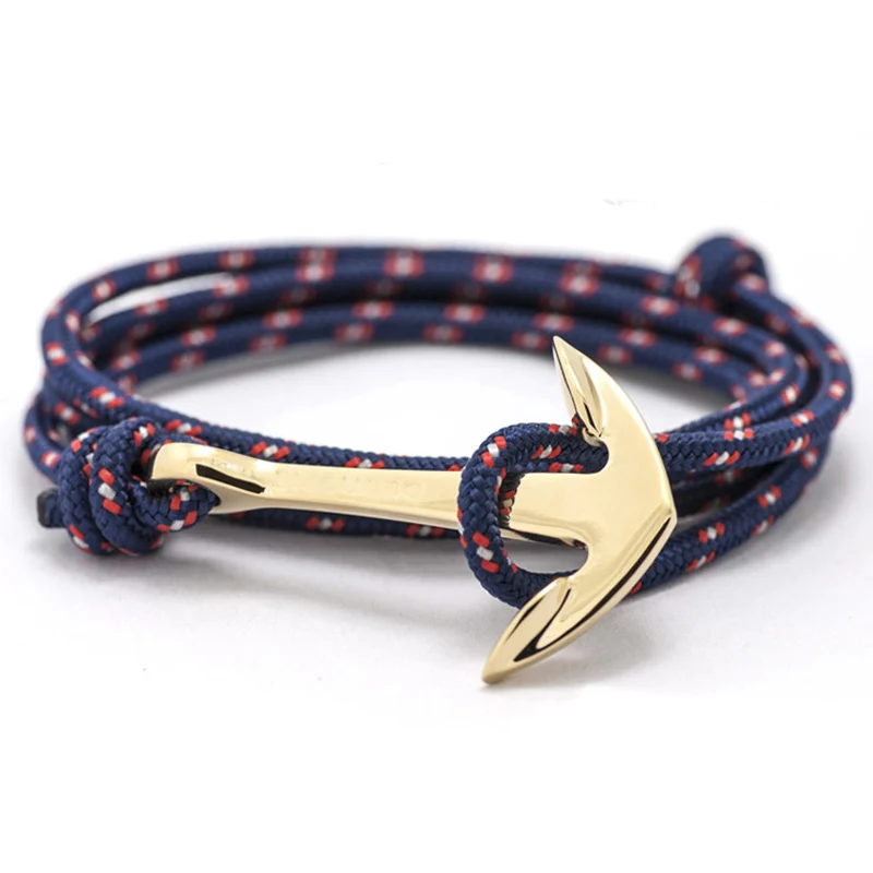 2016 New Silver Alloy Anchor font b Bracelet b font Multilayer Leather Risers font b Bracelet
