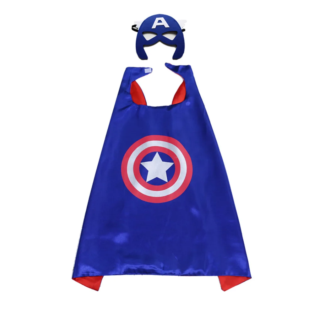 1 комплект маска супергероя накидка Marvel Капитан Америка Железный человек плащ дети подарок на день рождения игрушка Косплей настольная игра; игрушка Мультяшные шляпы