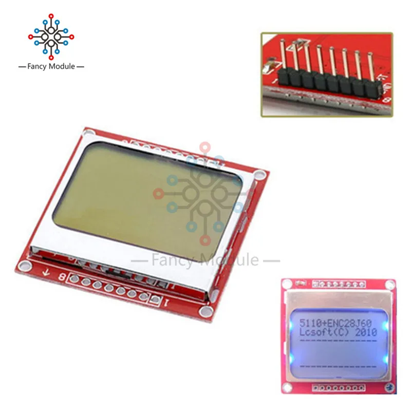 Modulo Lcd 84 X48 84*48 Con Pcb Adattatore Retroilluminazione Blu Per Nokia 5110 Per Arduino
