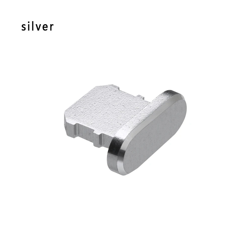 Модные Универсальные 2 шт Металлические противопылевые заглушки для зарядки док-станции, заглушка, крышка для телефона, аксессуары для iPhone X XR Max 8 7 6S Plus - Цвет: silver