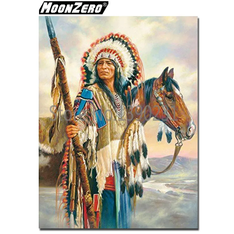 

Tribal Chief 5D DIY Diamond Square Cross Stitch Crafts Diamond Inlay Diamond Embroidery Decoration Gift Full Diamond WYZ18812C