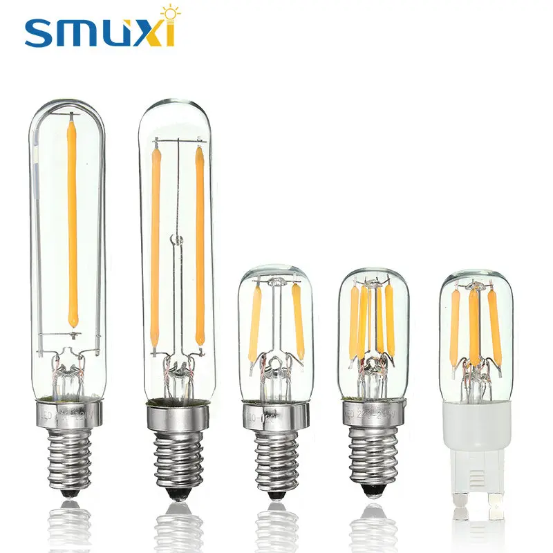 Dimmable COB LED Light Vintage Edison Bulb E12 E14 G9 1W 2W Tubular Refrigerator Fridge LED
