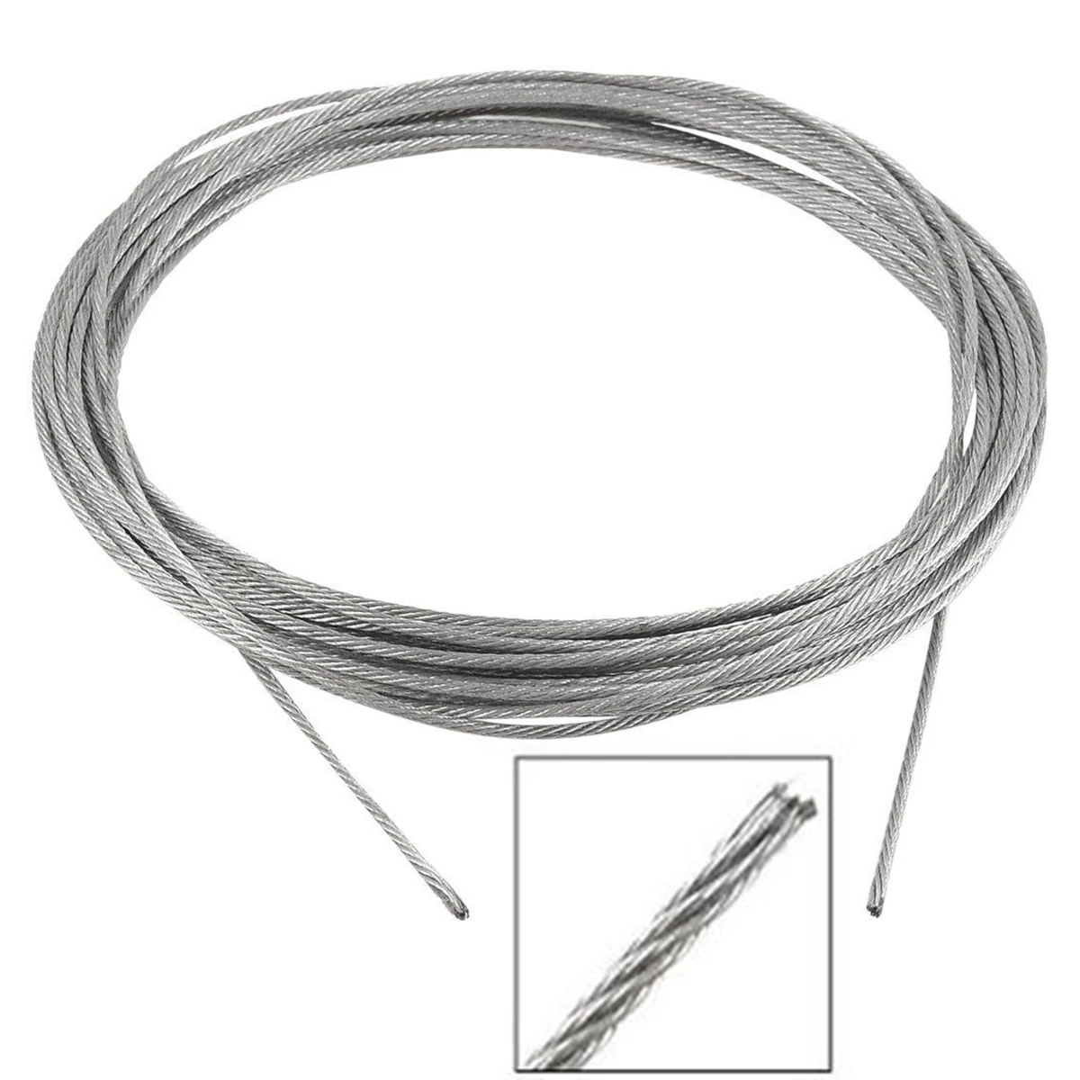 DWZ New 2mm Diameter 10m Length Stainless Steel Wire Rope Cable Gray