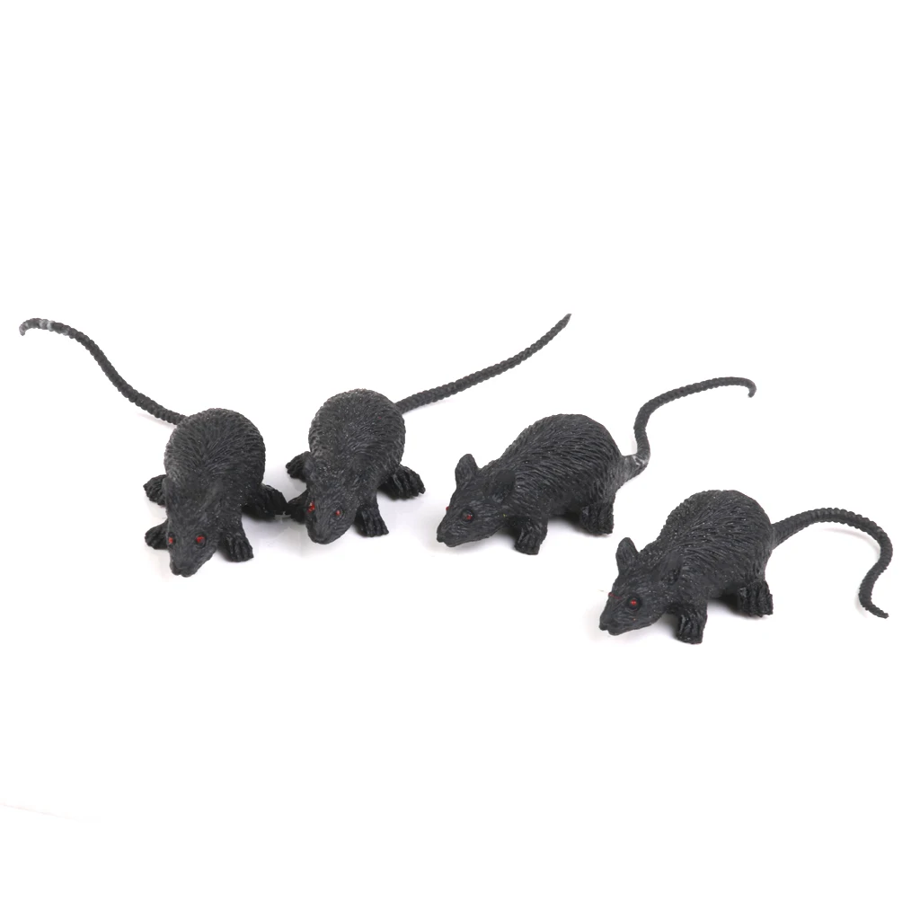 12pcs Artificial Mouse Vivid Rats Scary Creature Halloween Pranks Toy Trick Props Home Party Decor