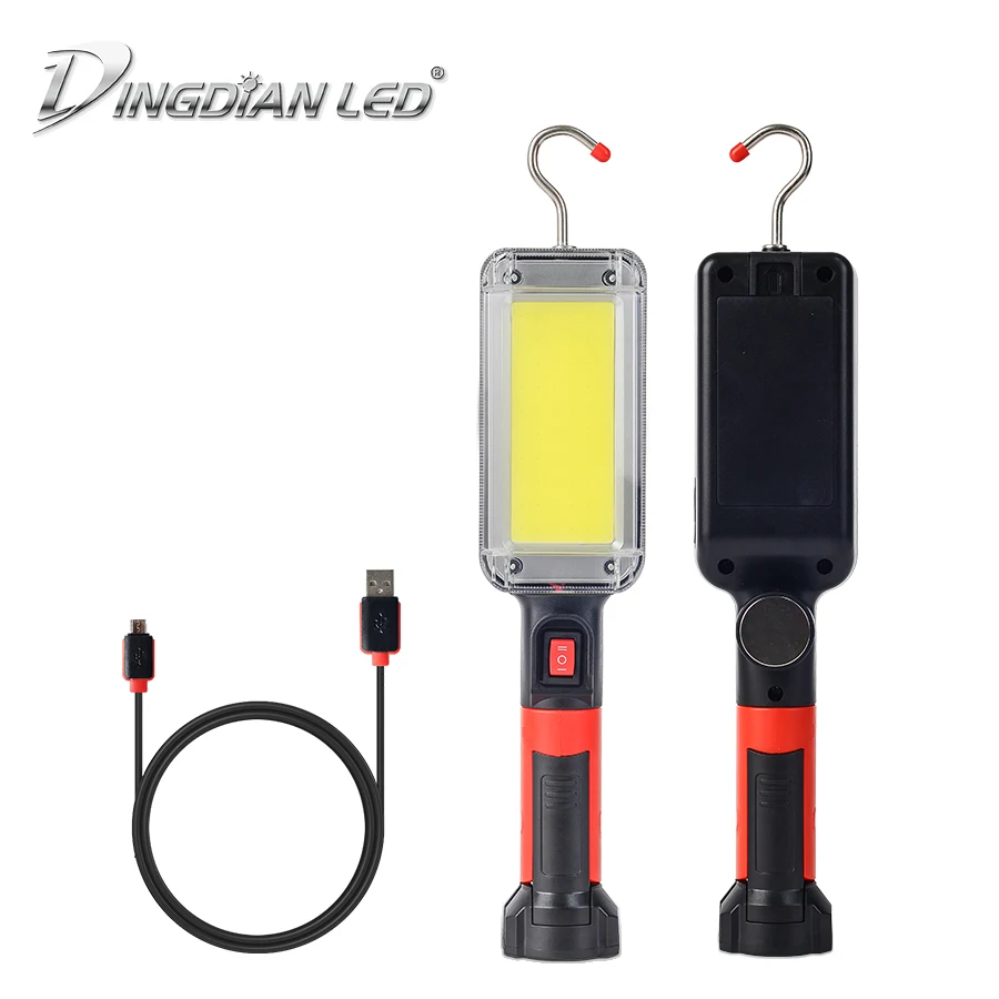 

LED Auto Repair Lamp With Hook LED Work Light 18650 Battery Outdoor Lantern USB Rechargeable Flashlight Camping COB Torch LED
