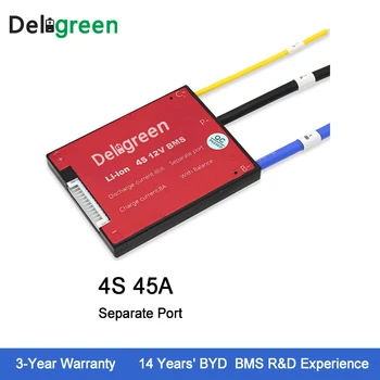 

Deligreen 4S 45A 12V PCM/PCB/BMS for 3.7V lithium battery 18650 Lithion LiNCM Li-Po Battery Pack UPS