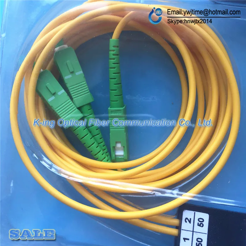 SC/APC 1X2 PLC одномодовый волоконно оптический сплиттер FTTH SCAPC 1x2 Оптическое волокно