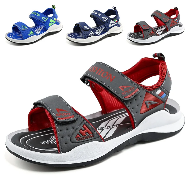 2018 Summer Unique Big Boy Beach Sandals Children Blue Red Breathable