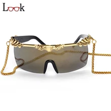 New de la manera 2017 gafas de sol de las mujeres diseñador de la marca de personalidad steampunk gafas de gran tamaño gafas de sol de espejo gafas de sol mujer