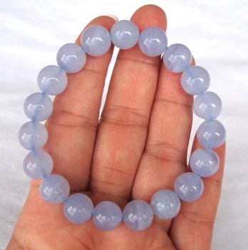

Free Shipping Natural Blue Chalcedony Round 10mm`10.5mm Bead Bracelet Women Jewelry Accessories Weddings Parties Birthday Gift