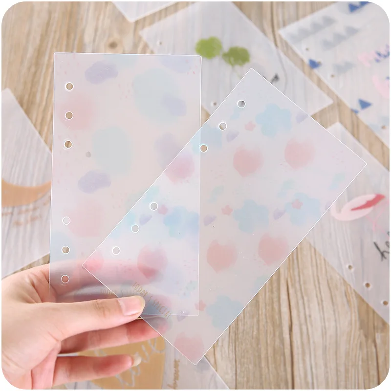 

A6 hole rings dashboard planner paper partition board PP material
