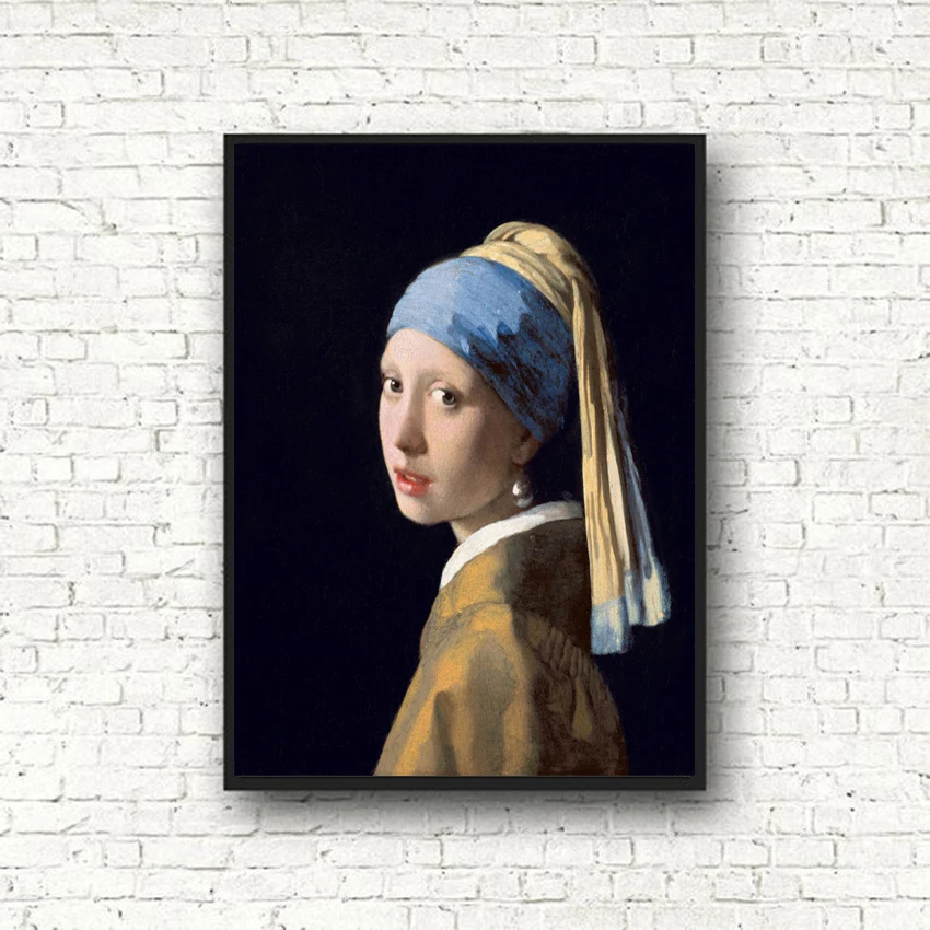 

Netherlands artist GIRL WITH A PEARL EARRING Oil Painting Poster Wall Art Canvas Picture Living Room Home Decor Frameless