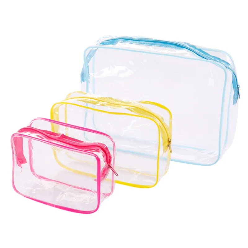 

Travel PVC Cosmetic Bags Women Transparent Clear Zipper Makeup Bags Organizer Bath Wash Make Up Tote Maleta De Maquiagem