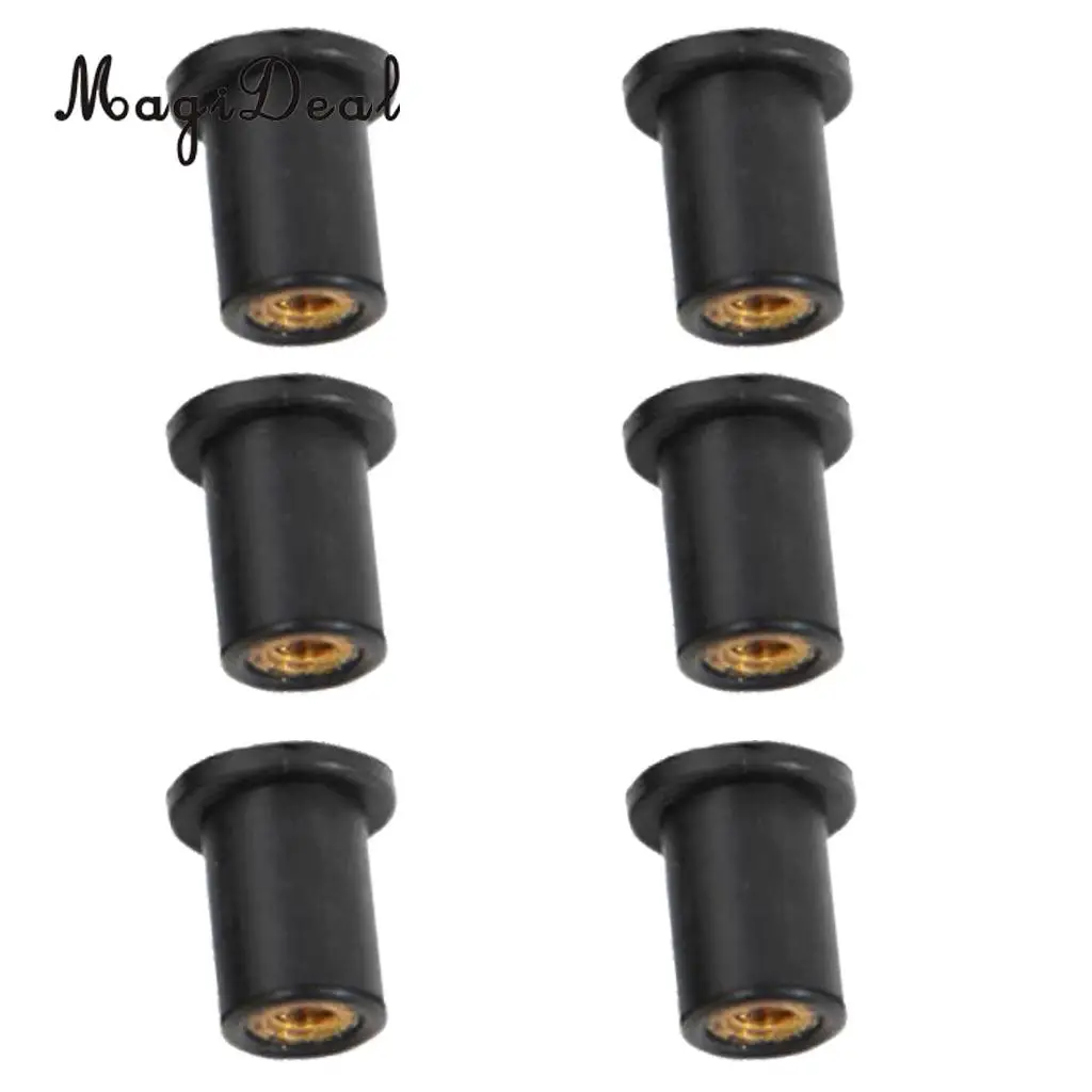 MagiDeal 18Pcs Rubber Well Nuts M4 M5 M6 Brass Metric Wellnuts Motorcycle Windscreen