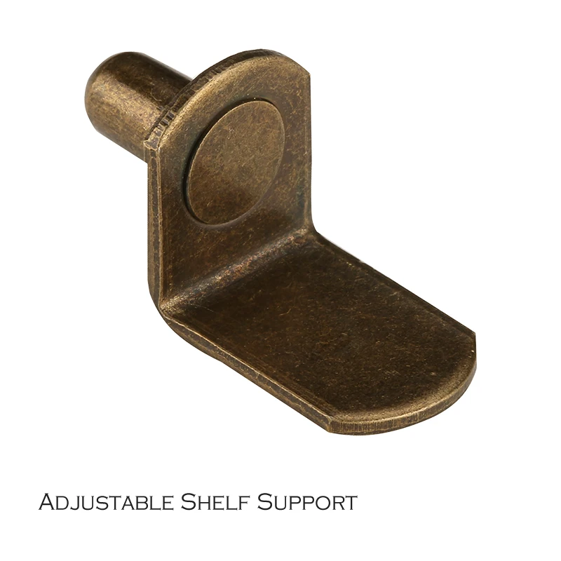 20 Antique Brass 5mm L-Shaped Cabinet Shelf Supports
