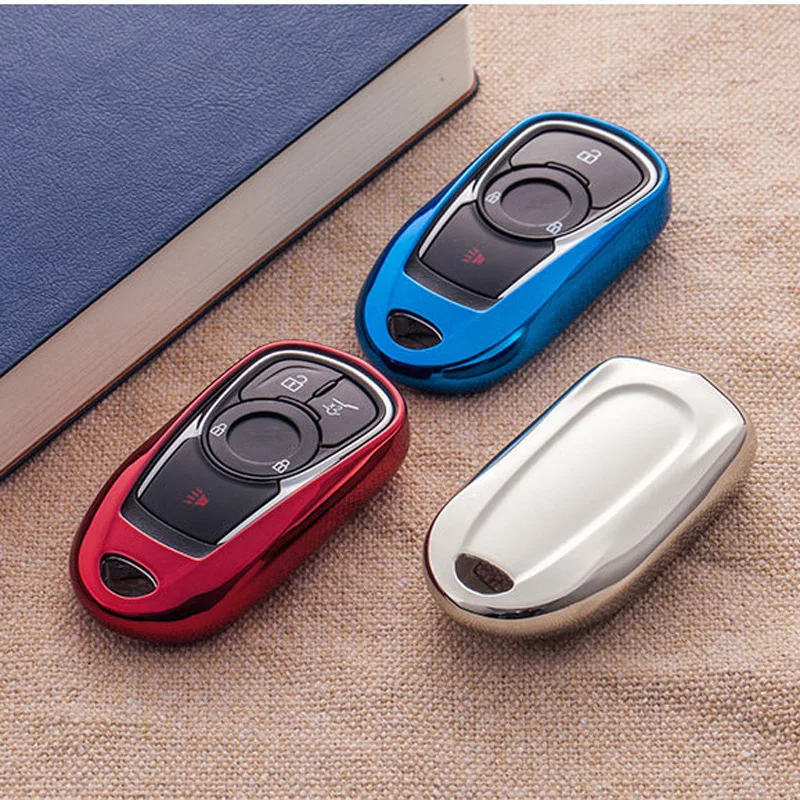 

1pcs TPU solf silicone car key bright plating case shell For buick opel keyless cover Accessories protect 6 color