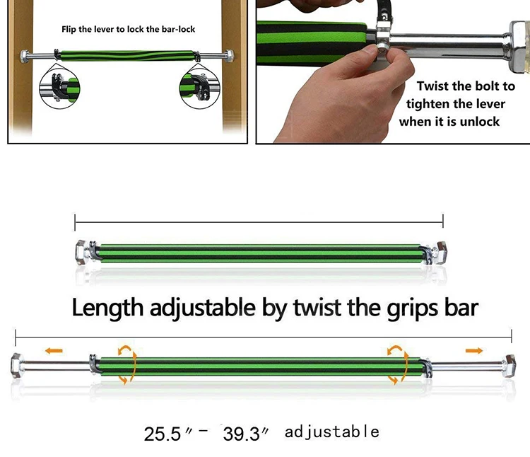 Пулл-ап бар, дверной проем портативный фитнес-Пулл-ап Бар Подбородок Бар Захваты, сверхмощный легкий тренажерный зал Lite, удобные Захваты шестигранной формы