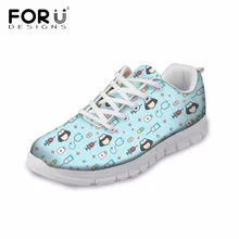 FORUDESIGNS/кроссовки Для женщин на плоской подошве, для медсестры; обувь с принтом со Повседневное на шнуровке весенние туфли для девочек-подростков; женская дышащая Спортивная обувь Кроссовки; Новинка