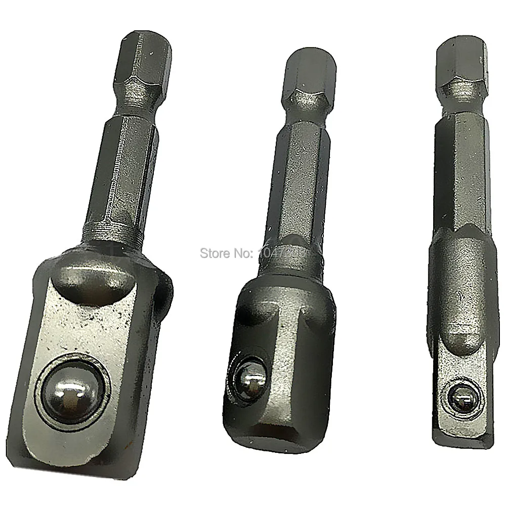 3pcs 1/4&quot Drill Socket Adapter Converter Set for to 3/8&quot 1/2&quot Sq. Drive Adaptor Hex Adapters | Инструменты