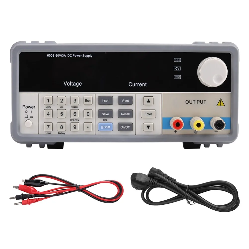 

IV-6003 High Accuracy DC Power Supply Programmable Voltage Regulator Stabilizer Output 60V 3A US Plug 110V with Crocodile Clip