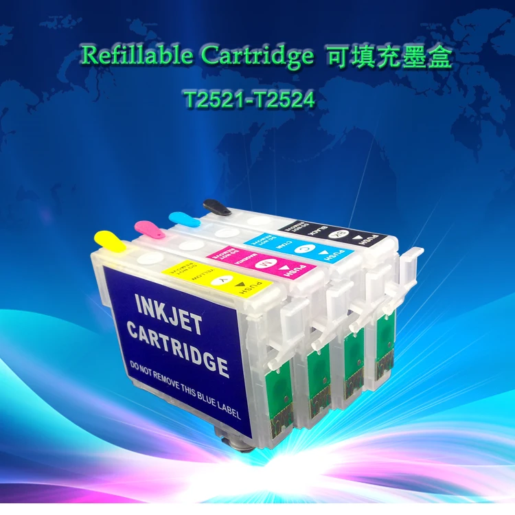 

INK WAY T2521-T2524 series EMPTY Chipped Refillable ink cartridge for WorkForce WF-3620 WF-3640 WF-7610 WF-7620