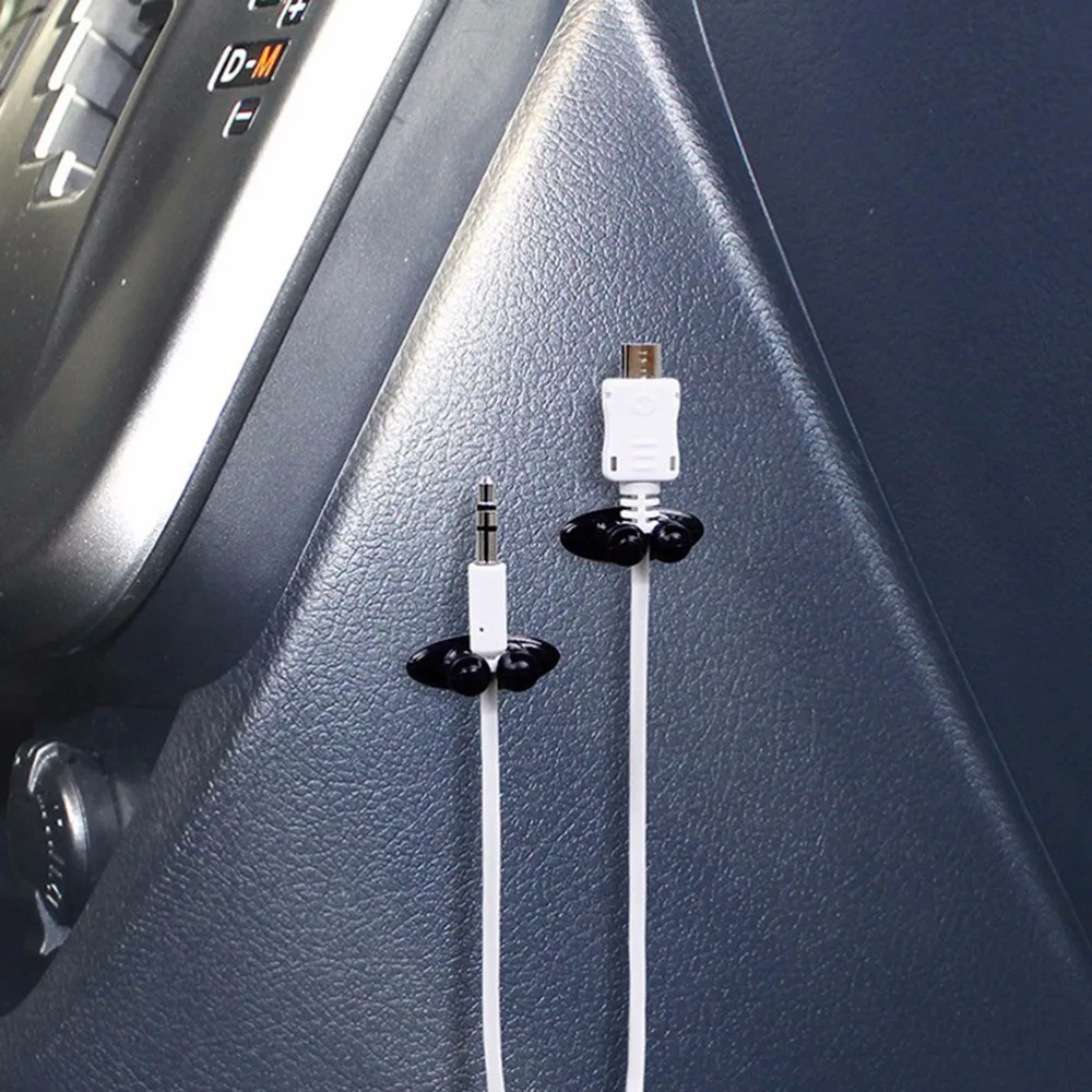 

Free Shipping 10pcs Multifunctional Adhesive Car Charger Line Clasp Clamp Headphone/USB Cable Car Clip Interior Accessories