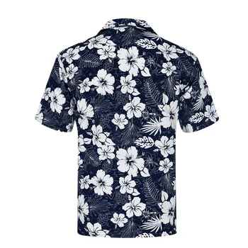 

Spring And Summer Men's Shirts Blouse Personal Flore Printed Short-sleeved Beach Hawaiian Men Dress Shirts Tops Camisas Hombre