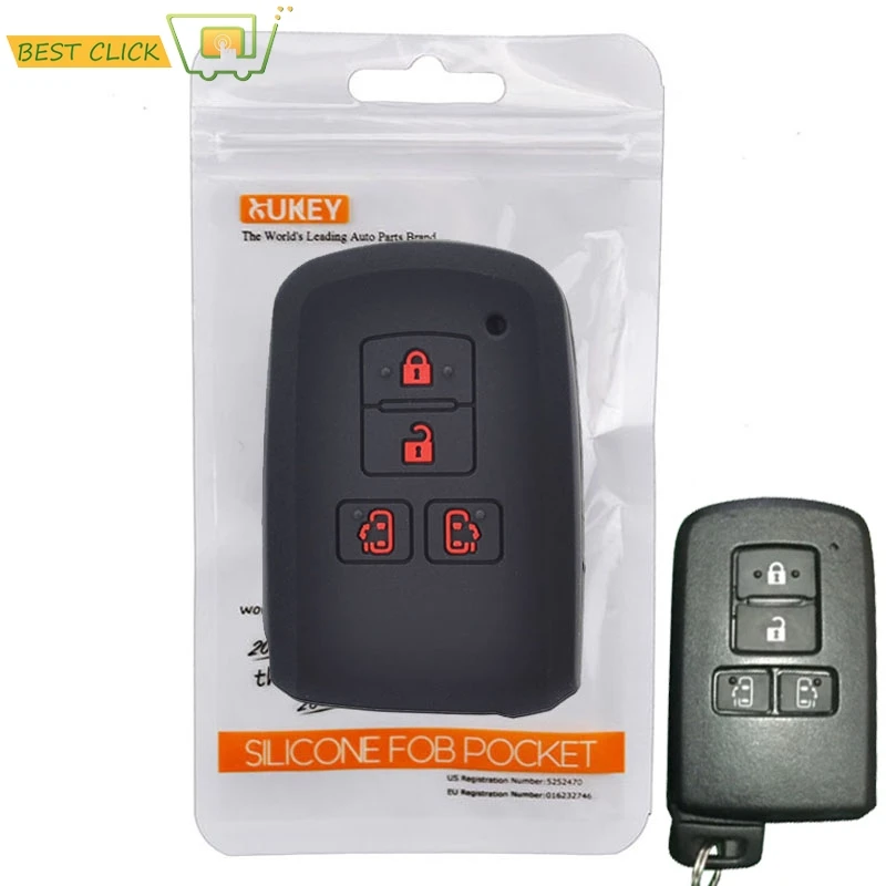 Silicone Car Key Case For Toyota Sienta Alphard Voxy Noah Esquire Harrier Keyless Remote Fob Shell Jacket Sleeve Protector