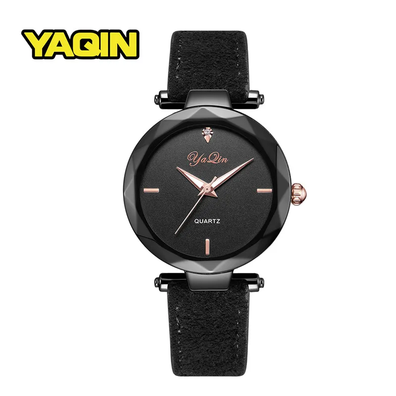 

Fashion Luxury Brand YAQIN Women's Leather Watch Sapphire Rhinestone Waterproof Business Leisure Quartz Watch Relogio Feminino