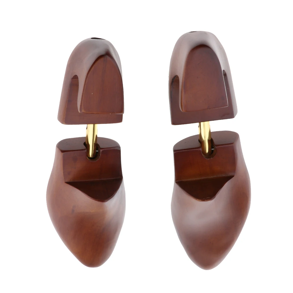 1 Pair Men Practical Flexible Shoe Shapers Former Stretcher Cedar Wood Shoe Trees Adjustable Shapers Collar Stays
