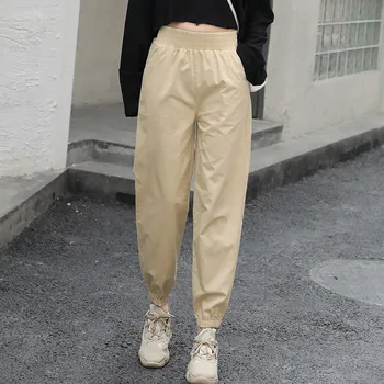 

Fashion Women Pants Elastic High Waist Pants Loose Trousers Casual Female Joggers Streetwear