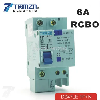 

DZ47LE 1P+N 6A C type 230V~ 50HZ/60HZ Residual current Circuit breaker with over current and Leakage protection RCBO