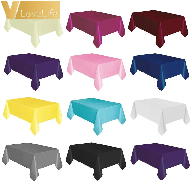 Скатерть пластиковая прямоугольная для стола 54x108 дюйма|table cloth wedding|table waterproofplastic