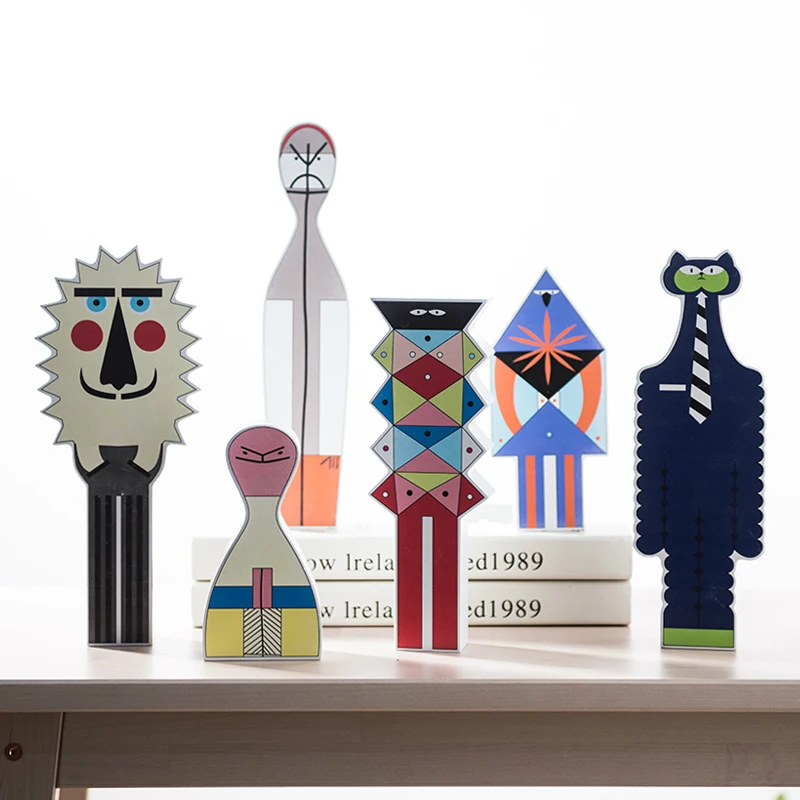 

British Style Doll Figurines Abstract Cartoon Wooden Doll Tabletop Nordic Home Children Room Decoration Birthday Gift for Boy